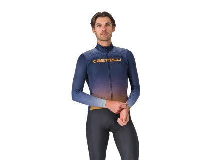 Castelli Apice Thermal LS, Belgian blue  Pohodlný dres s dlhým rukávom do chladnejších dní