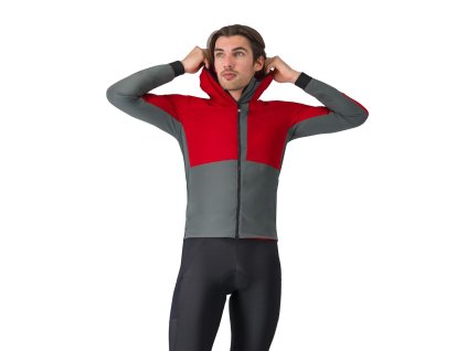 Castelli Fly Unlimited Jacket, Rich red/ Dark gray  Ľahká teplá bunda na bicykel