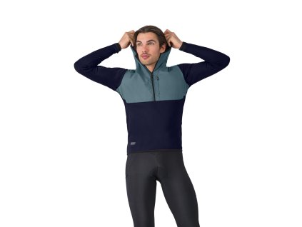 Castelli Unlimited Roam Hoodie, Blue saville/ Spring lake  Teplá fleecová mikina na bicykel aj mimo neho