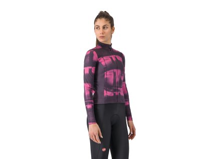Castelli Blur Thermal Jersey, Dark night shade/ Violet pink  Pohodlný a teplý dámsky dres s dlhými a strečovými rukávmi