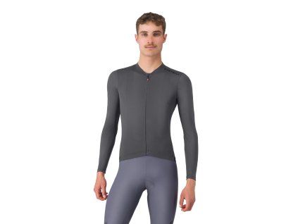 Castelli Espresso 2 LS jersey, Smoky gray  Redesignovaný obľúbený cyklo dres s dlhým rukávom