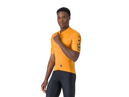 Castelli Entrata Apex jersey, Vivid orange/ Twilight blue  Pohodlný letný cyklistický dres v komfortnejšom strihu