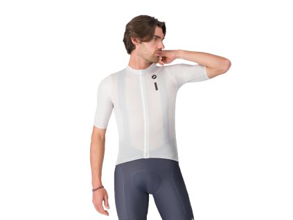 Castelli Drittone Logo jersey, White/ Black  Dres dizajnovaný pre celodenný komfort na bicykli