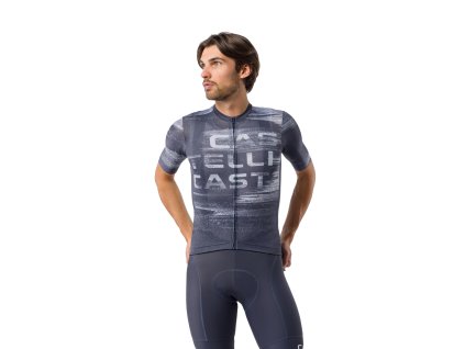 Castelli Stratus Logo jersey, Twilight blue/ Winter sky  Letný cyklistický dres v grafickom dizajne castelli