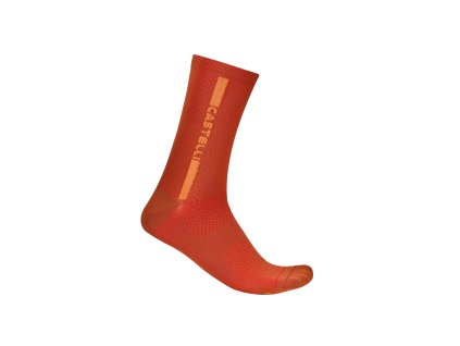 Castelli Linea Logo 15 sock, Paprika/ Mango mojito  Veľmi priedušné a pohodlné cyklo ponožky