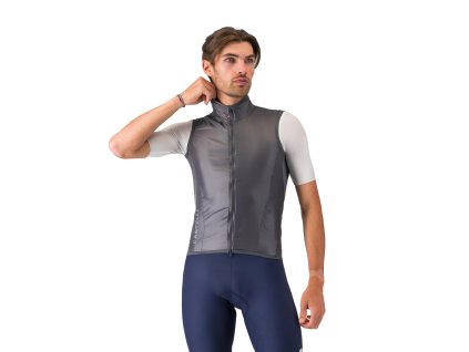 Castelli Aria 2 Vest, Dark gray  Ľahko zbaliteľná vesta, ktorá účinne chráni pred vetrom