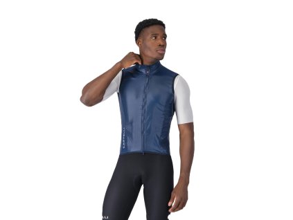 Castelli Aria 2 Vest, Belgian blue  Ľahko zbaliteľná vesta, ktorá účinne chráni pred vetrom
