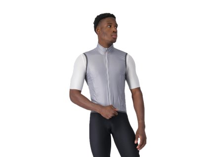 Castelli Aria 2 Vest, Silver gray/ Dark gray  Ľahko zbaliteľná vesta, ktorá účinne chráni pred vetrom
