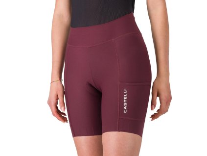 Castelli Comfort Travel short, Deep bordeaux  Veľmi pohodlné dámske šortky na bicykel aj mimo ňeho
