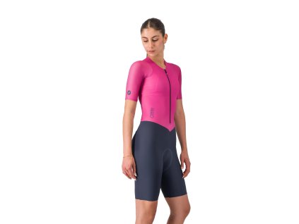 Castelli Movement suit, Violet pink/ Twilight blue  Cyklistická dámska kombinéza zameraná na výkon