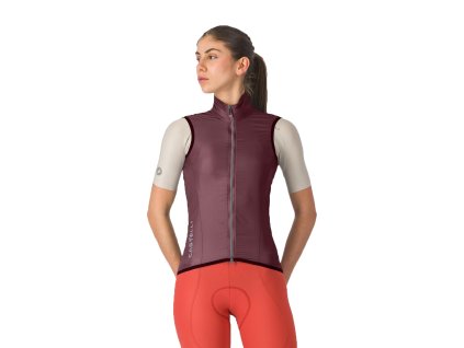 Castelli Aria 2 W Vest, Deep bordeaux  Ľahká dámska vestička s windstoperom na prednej časti