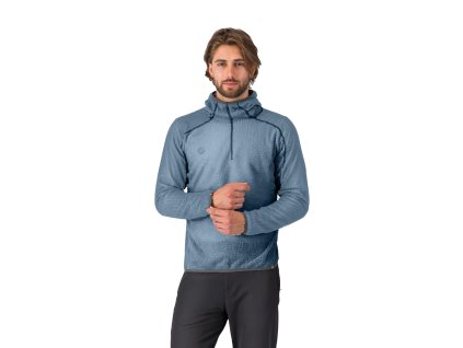 Castelli Alpha Fleece hoody, Rock blue  Zateplená mikina s Polartecom Alpha pre voľný čas