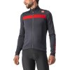 Castelli Puro 3 LS - Tmavá šedá/červená reflex (Veľkosť XXL)