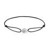 Stribrny naramek TOUCH na provazku - otisk prstu, cerna, rhodium