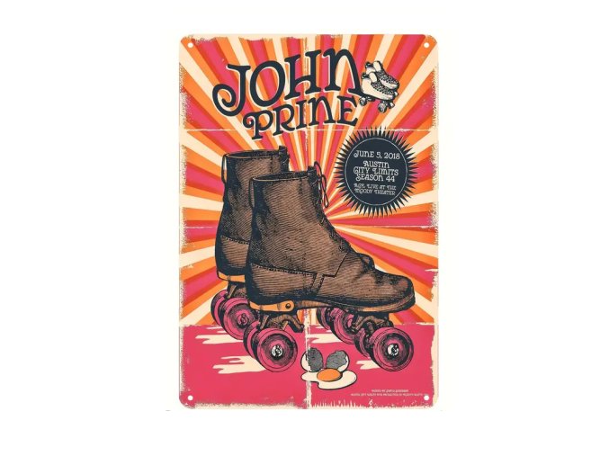 Pleachová cedule Roller John Prine