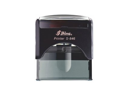 Samonamáčecí razítko Shiny S-846 (BARVA INKOUSTU ORANŽOVÁ, BARVA STROJKU ŽLUTÁ)