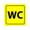Piktogram - WC - (80 x 80 mm) (Barva desky ZLATÁ DESKA / ČERNÉ GRAVÍROVÁNÍ)