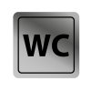 Piktogram - WC - (80 x 80 mm) (Barva desky ZLATÁ DESKA / ČERNÉ GRAVÍROVÁNÍ)