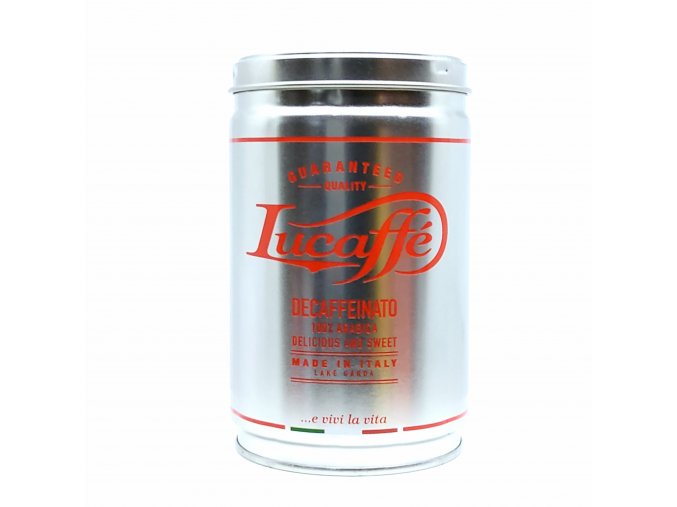 Lucaffé Decafeinato zrnková káva 250 g, dóza