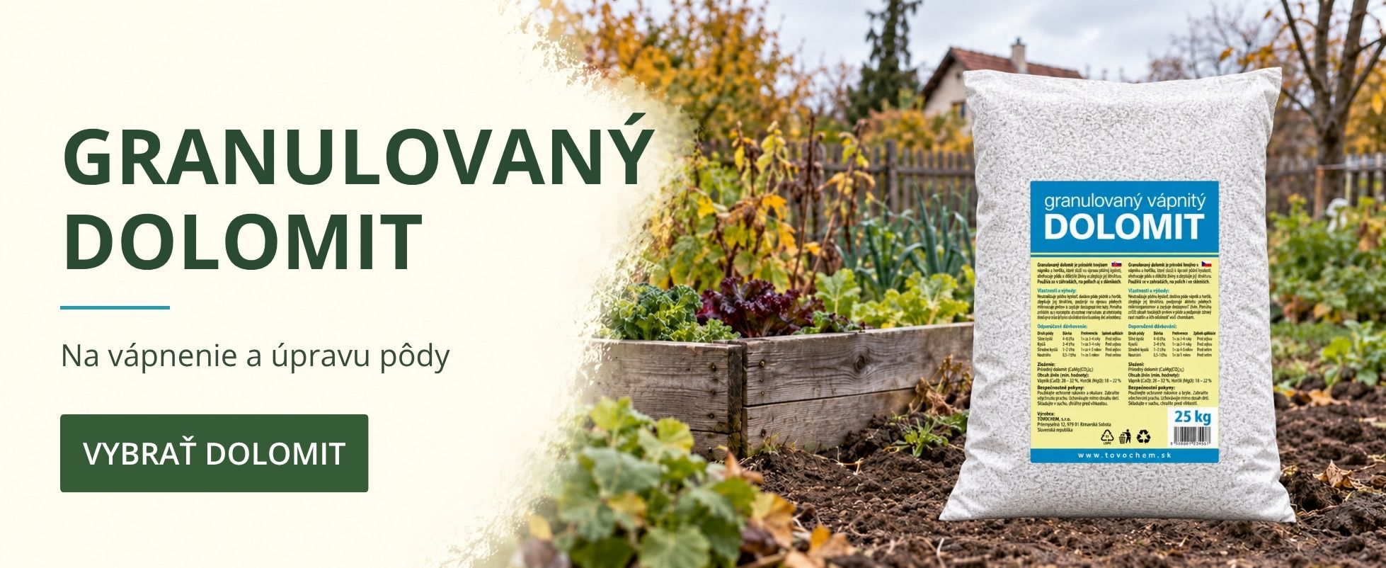 Granulovaný dolomit – na vápnenie a úpravu pôdy