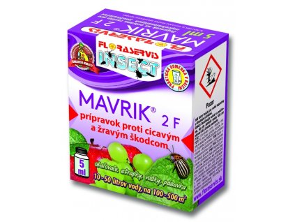 MAVRIK 2 F kontaktný insekticíd určený na ničenie cicavých a žravých škodcov v poľných plodinách, zelenine, viniči, ovocných kultúrach a v chmeli.