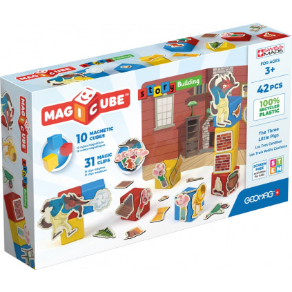 GEOMAG Magicube Magnetická stavebnice Tři malá prasátka 01