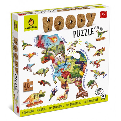 LUDATTICA Dinosauri drevene puzzle 48 dilku 01