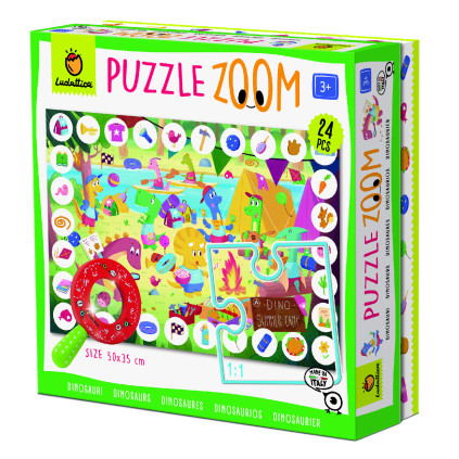 LUDATTICA Dinosauri 24 dilu puzzle s lupou 01