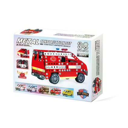 Kovová stavebnice hasičské auto 314 ks