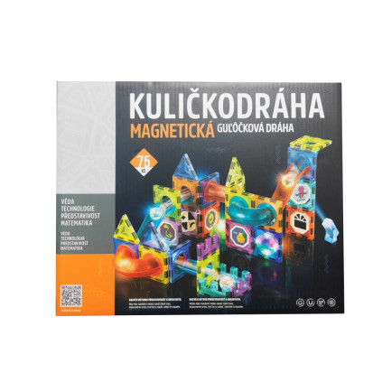 Kuličkodráha magnetická se světlem 75ks