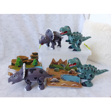 Dinosauri magneticka stavebnice se scenami krajiny set 4 46