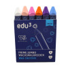 EDU3 Trojhranne Jumbo voskove pastely s opravdovym vcelim voskem K06 Plus 6ks v doplnkovych barvach