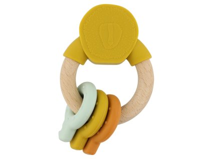 Dřevěný silikonový aktivity kroužek Trixie – Mr. Lion