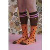 18070 Kneehigh socks sprinkles carrot orange + syrup brown