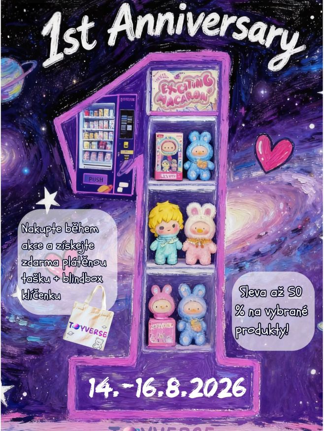 🎉🎂 **TOYVERSE SLAVÍ!** 🎂🎉 Je to tady! 🥳 Oslavujeme naše výročí a chceme slavit společně s vámi! 💖 ✨ **SLEVY AŽ 50 % na...