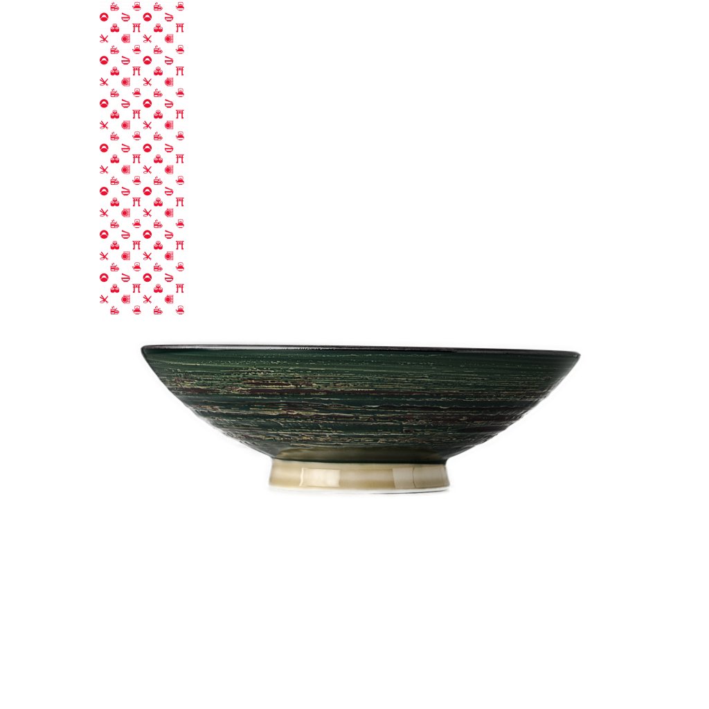 Keramická miska na polévku Ramen (Dk Green, 25 cm) Made in Japan