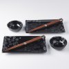 Sushi Set Black Sakura 4 ks s hůlkami