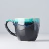 Matt Black & Turquoise Hrnek s uchem 250 ml