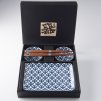 Sushi Set Blue & White with Geometric Symbol 4 ks s hůlkami