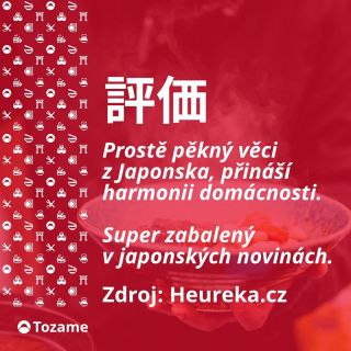 Prostě pěkný věci z Japonska, přináší harmonii domácnosti. Super zabalený v japonských novinách. Zdroj: Heureka.cz...