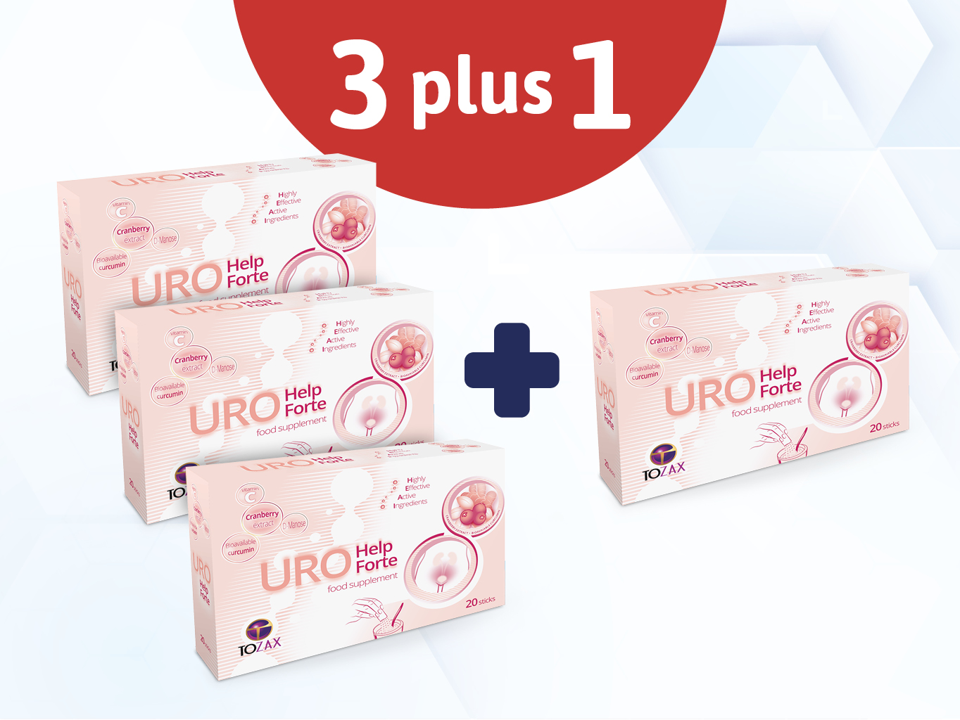 Tozax URO Help Forte (20 sáčků) akční balíček 3+1 zdarma