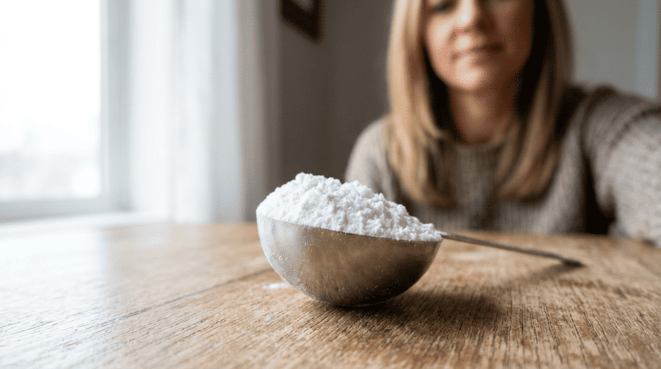 Detail odmerky kreatínu – približne 3 až 5 gramov