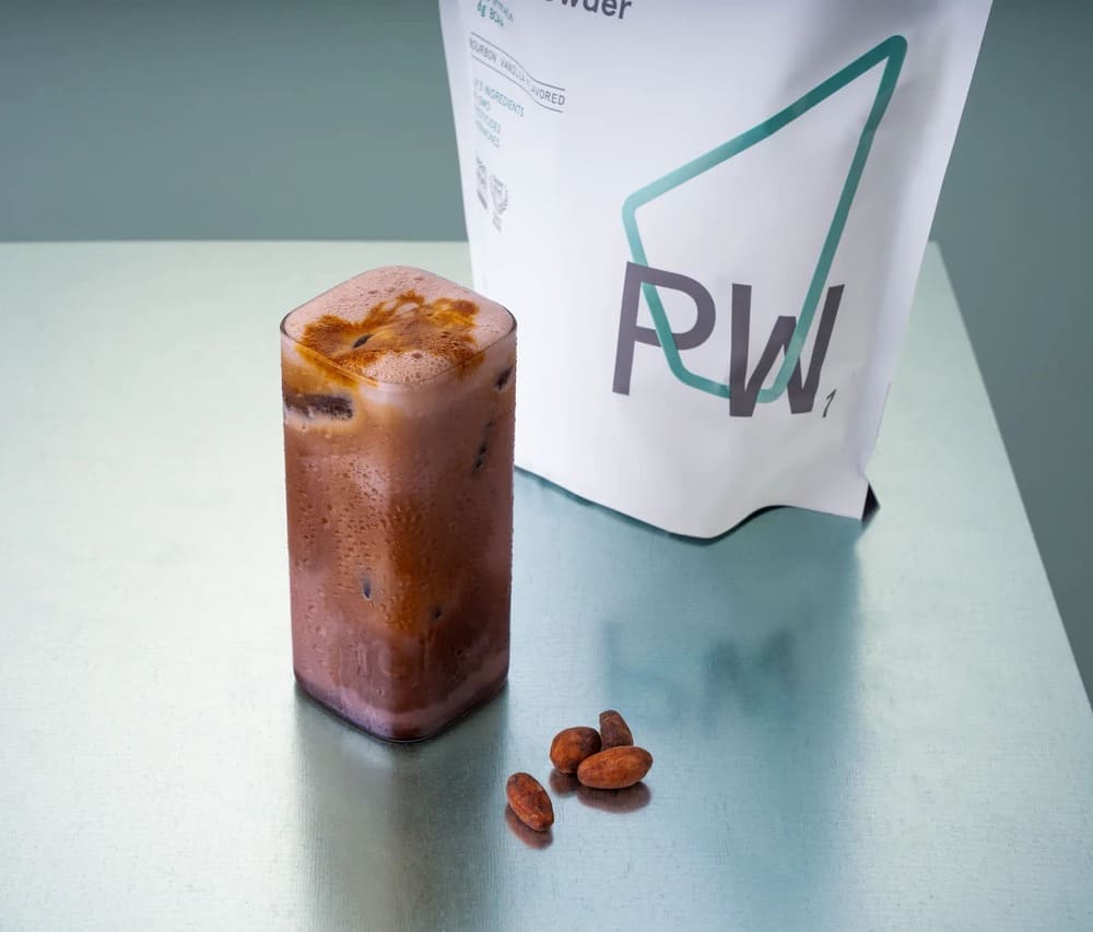 Proteinová ľadová káva pripravená s PW1
