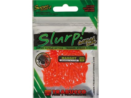 51381 1 slurp bait maggot xl orange glitter 10bx30pcs