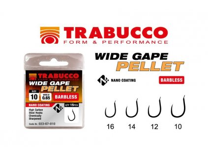 Trabucco háčky Wide Gape Pellet Barbless