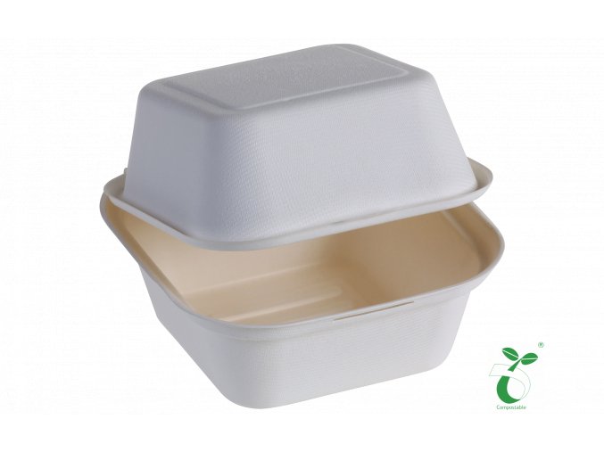 Burger boxy | XXL | Kompostovatelné | Z cukrové třtiny