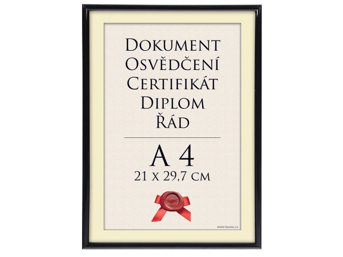Rámeček černý UH A4 - 21x29,7