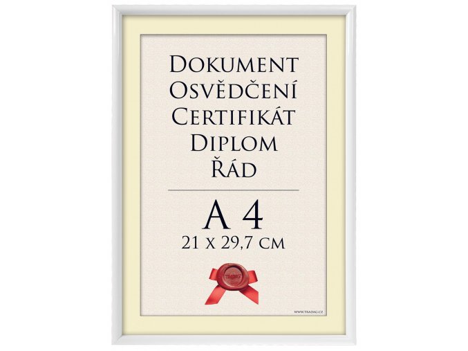 Rámeček UH bílý A4 - 21X29,7
