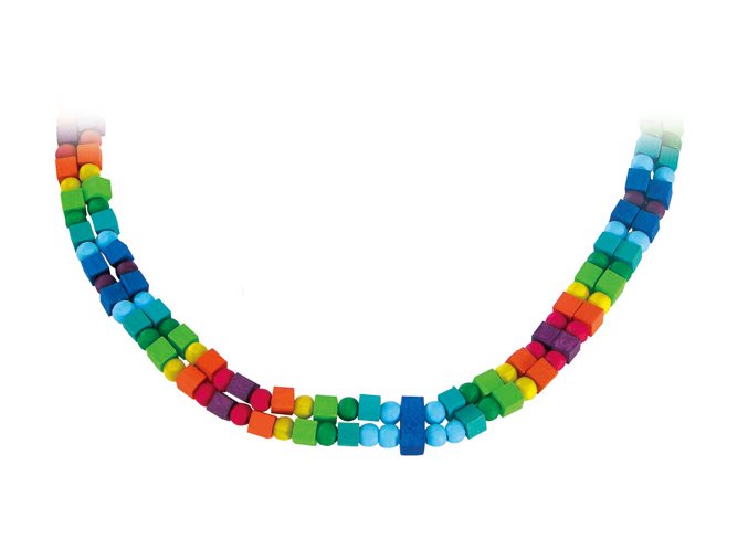 Detský drevený náhrdelník dúhový