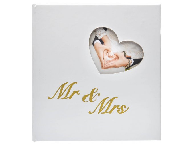 Svatební fotoalbum Mr a Mrs bílé